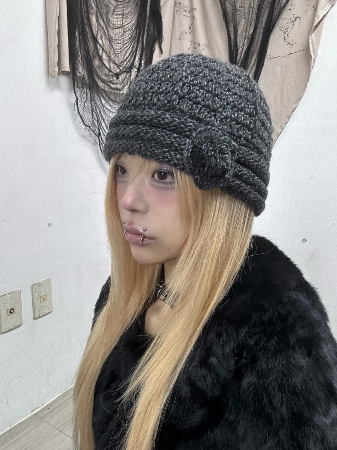 Grey Knit Beanie 상품이미지2