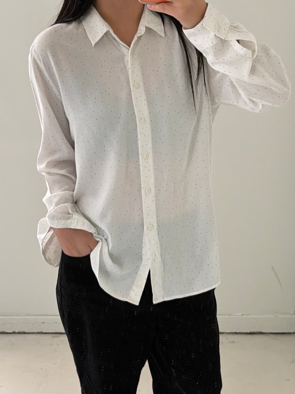 일본빈티지 잔도트 실크 셔츠 블라우스 상품이미지2