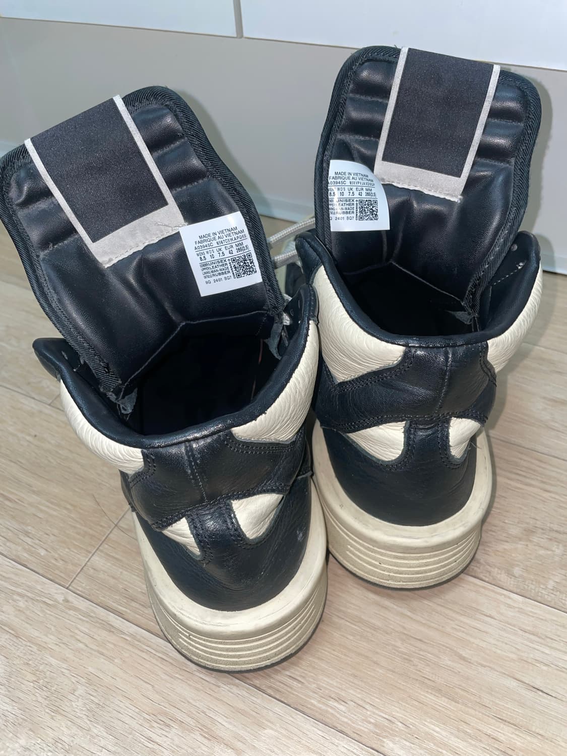 (265) 컨버스 릭오웬스 다크쉐도우 터보웨폰 하이블랙크림 상품이미지2