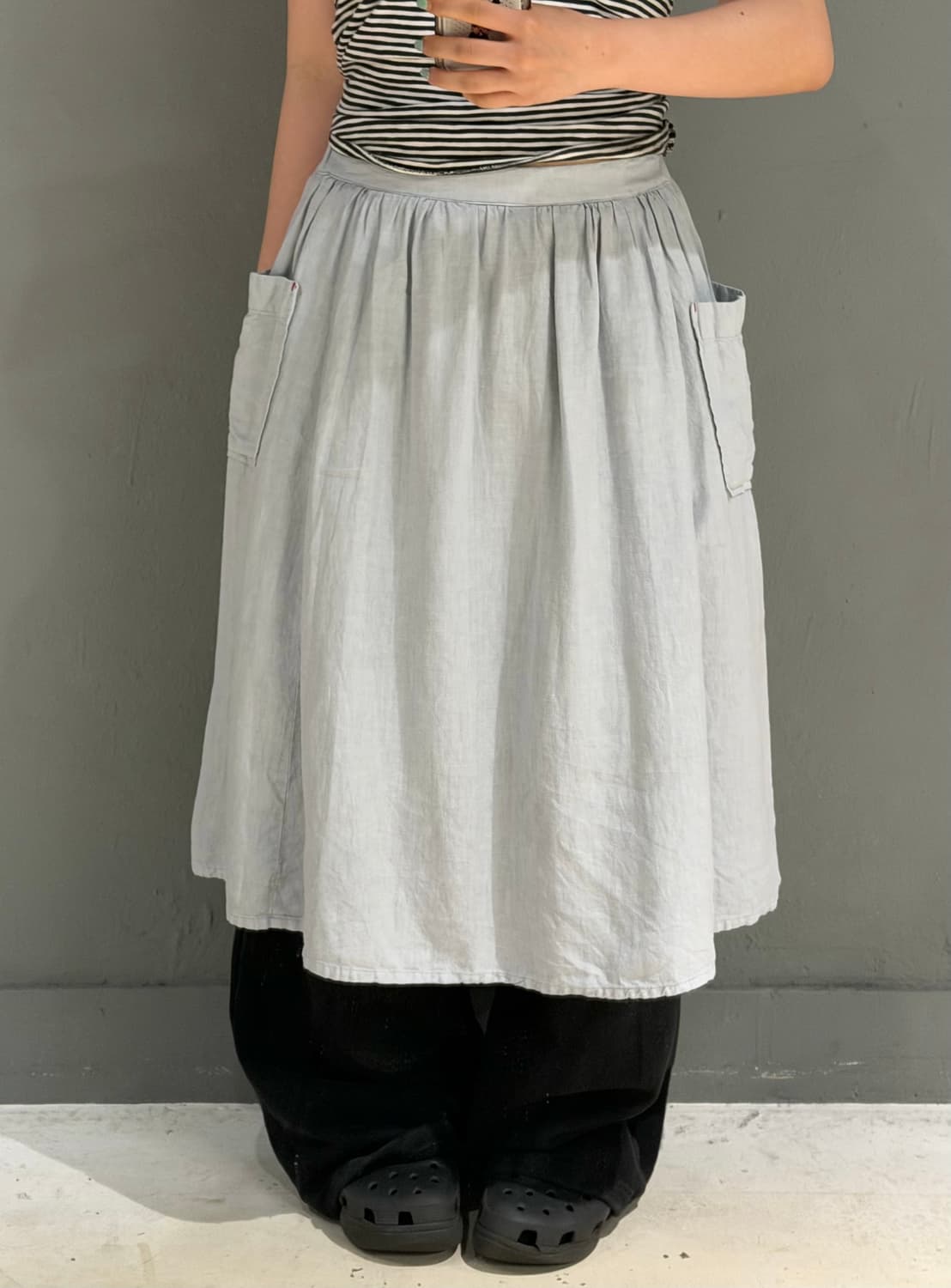 sky blue pocket detail skirt 상품이미지1