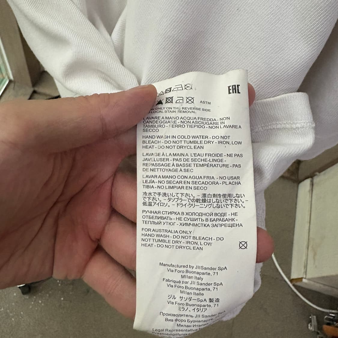 질샌더 로고 반팔티 화이트 xs(m) 상품이미지6