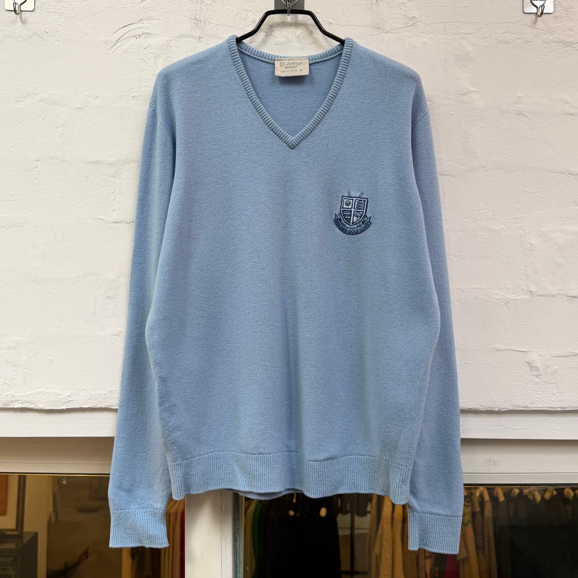 Glenbrae Spirol 브이넥 램스울 블렌드 니트 UK M 상품이미지1