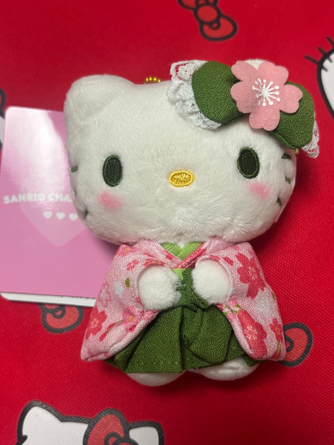 산리오 말차 벛꽃 기모노 키티 마스코트 인형키링 상품이미지1