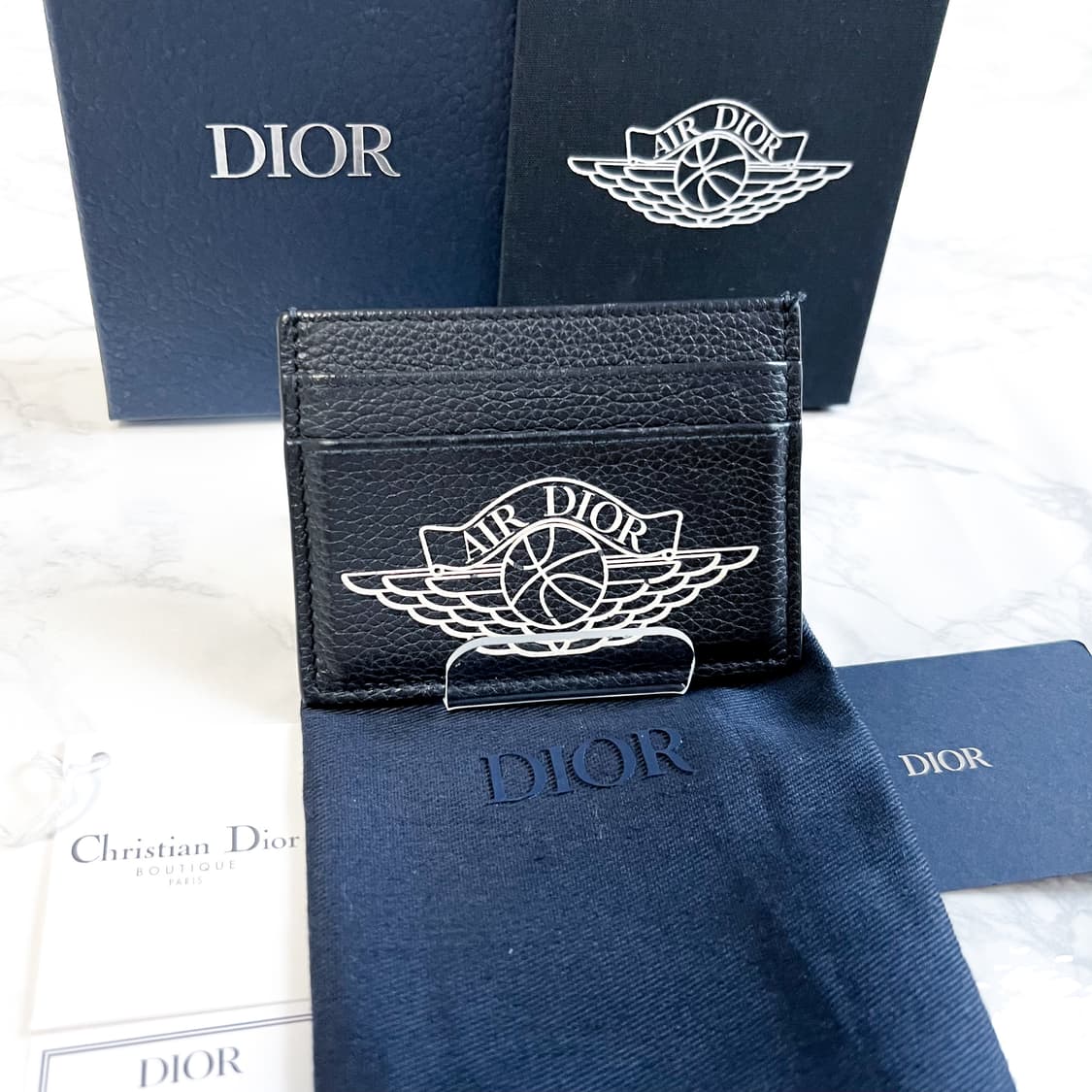 디올 X 에어 조던 윙스 카드지갑 블루 멀티 상품이미지3