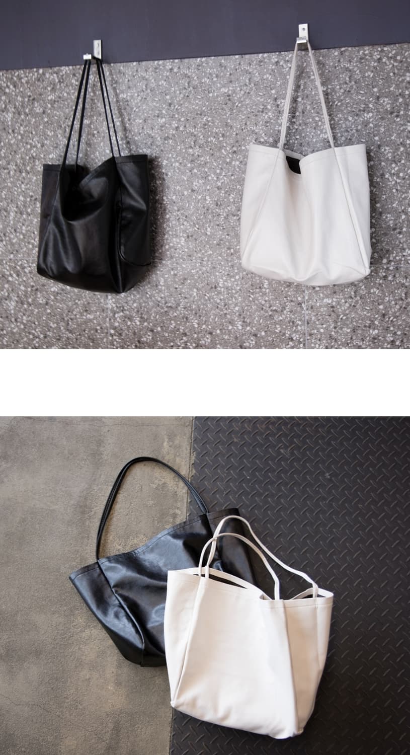 빅 숄더백 쇼퍼백 보부상 가방 심플 아이보리 데일리 빅백 상품이미지3