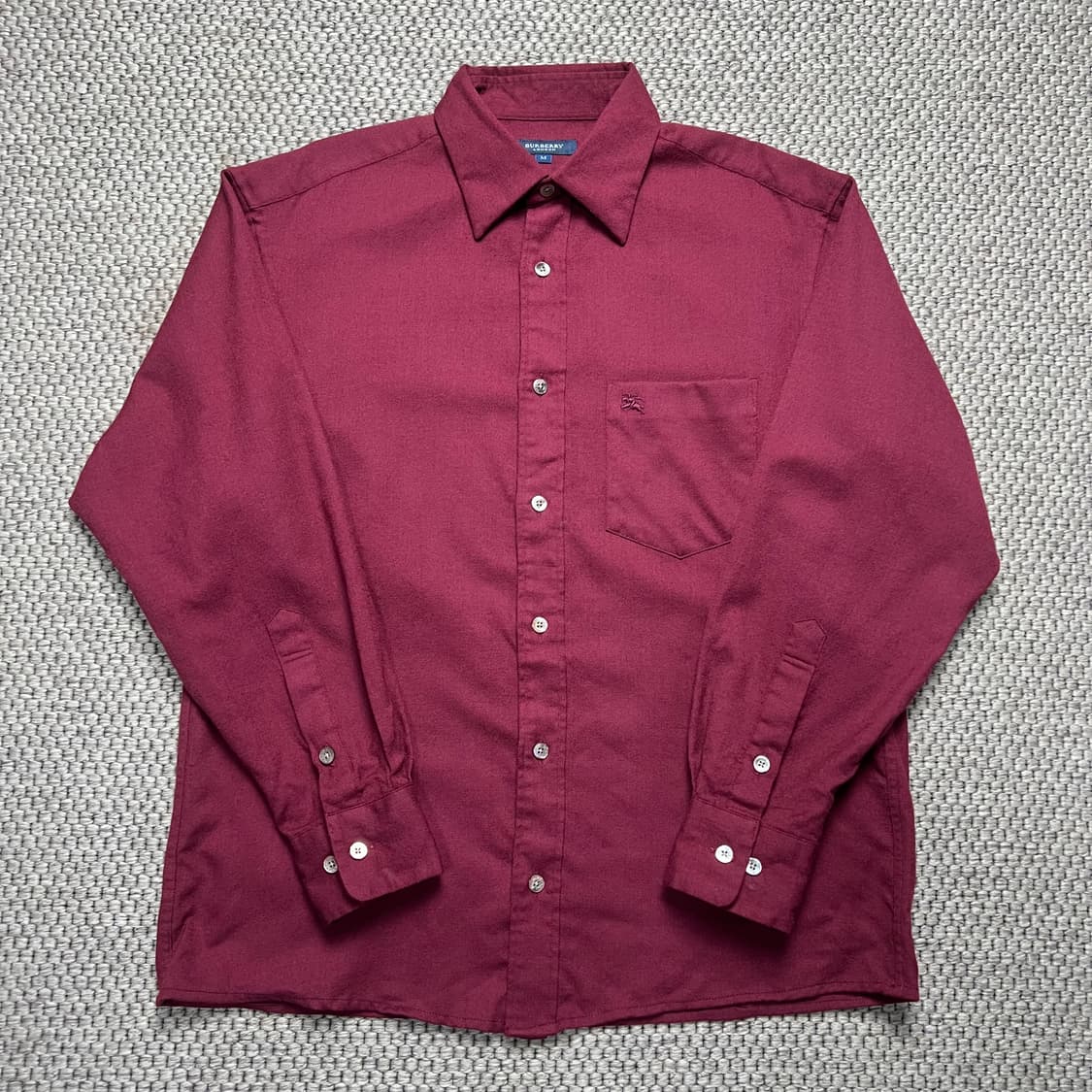 버버리 울 셔츠 버건디 M 상품이미지1