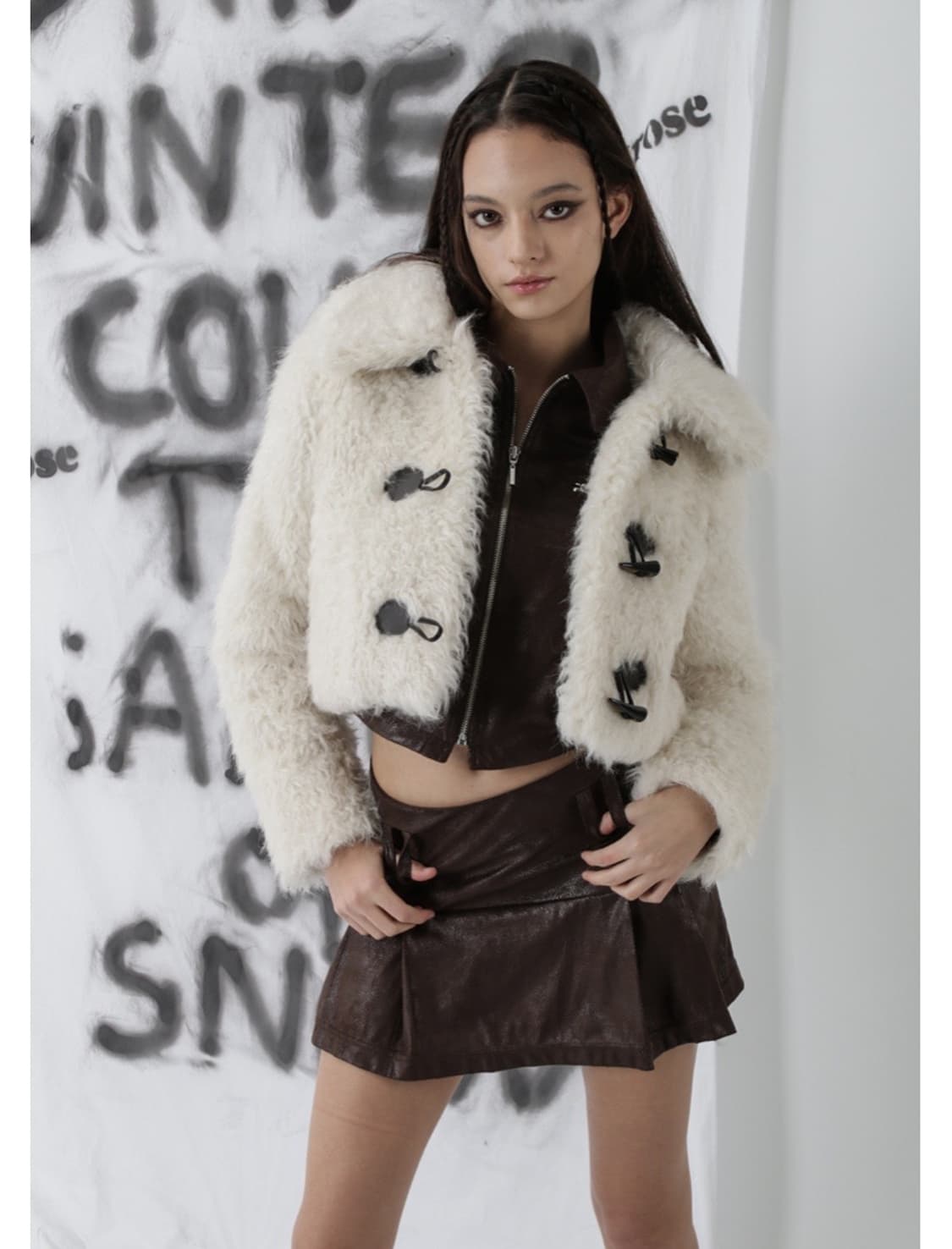 [단종] 드라이로즈 아이보리 퍼 자켓 오네갸루깔 상품이미지3