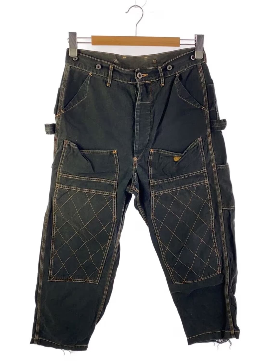 캐피탈 씬 캔버스 와이드 럼버 팬츠 블랙 상품이미지1