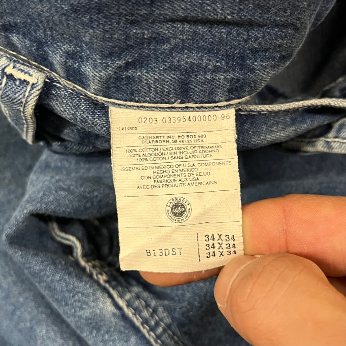 Carhartt 데님 카펜터 팬츠 (34“) 상품이미지6