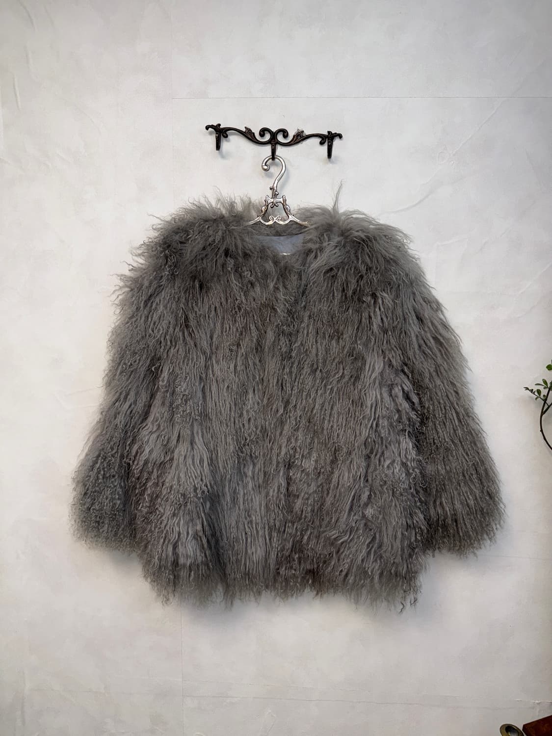 Gray grunge eco fur over fit jacket  상품이미지3