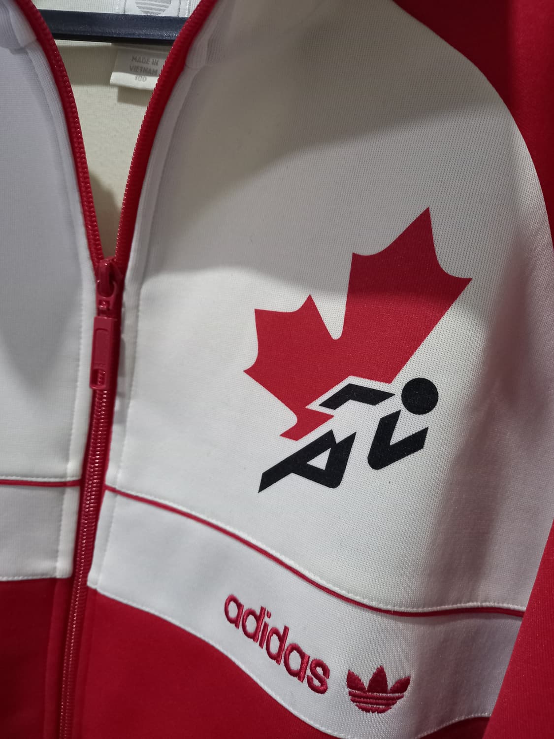 아디다스 캐나다 빨흰 트랙탑 저지 져지집업 100/L 상품이미지2