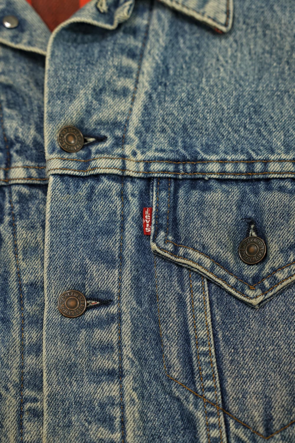 80s 빈티지 리바이스 체크 안감 트러커자켓 판매 상품이미지4