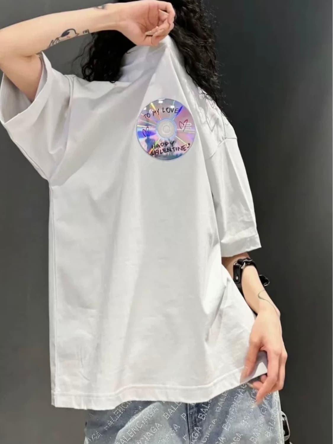 [M] 발렌시아가 24SS 발렌타인 투 마이 러브 CD 반팔 티셔츠 상품이미지2