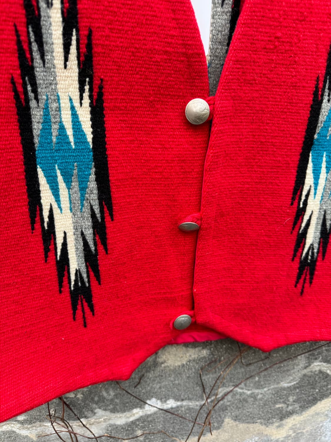 센티넬라 나바호 네이티브 무늬 구형라벨 오르테가 치마요 베스트 조끼 레드 상품이미지7