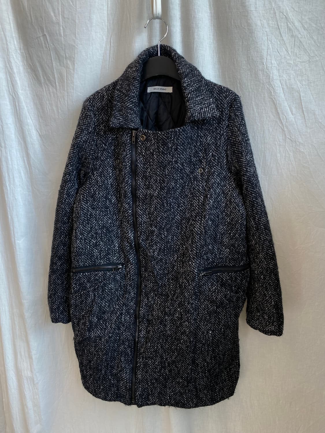 MAJJI STUDIO 트위드 지퍼 코트(M) 상품이미지4