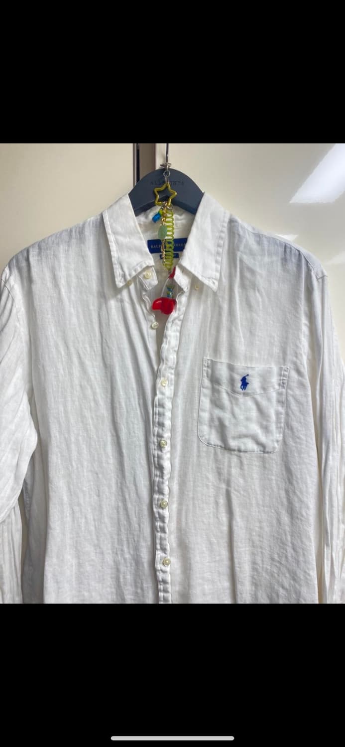 폴로 랄프로렌 클래식핏 린넨셔츠 화이트, 사이즈 XL 상품이미지2