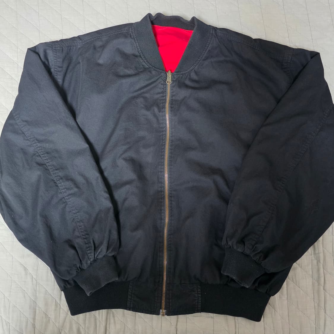 [XL] 90s 빈티지 말보로 리버시블 봄버 자켓 블랙/레드 굿컨디션 상품이미지3