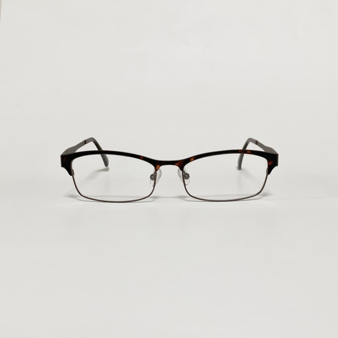 929 데드스탁 빈티지안경 하금테 사각 Y2K 슬림 브라운 패턴 메탈 상품이미지1