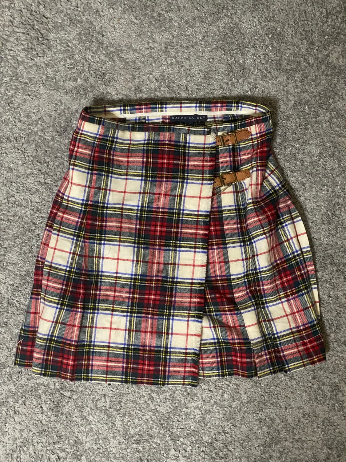 랄프로렌 체크 플리츠 랩 스커트 상품이미지1