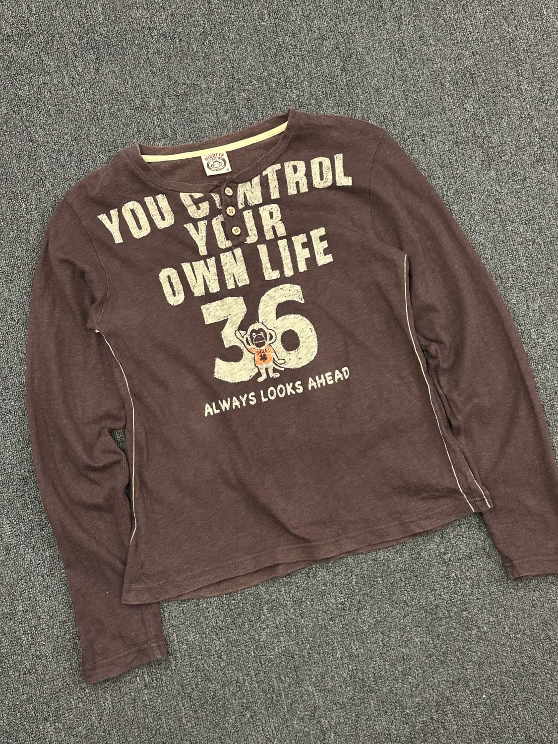 S)DIGDEEP 빈티지 브라운 버튼넥 롱슬리브 상품이미지2