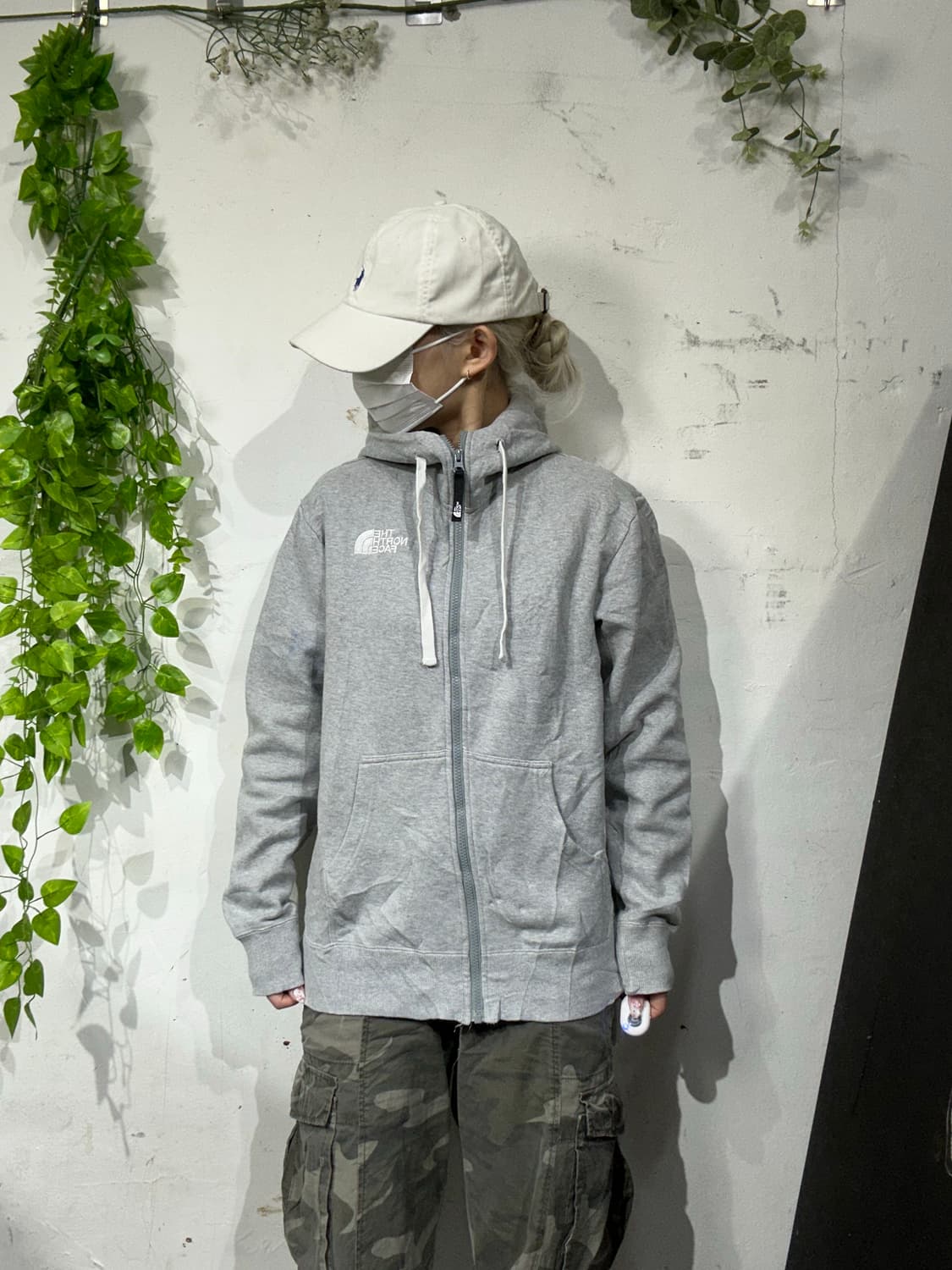 노스페이스 그레이 일본판 오버핏 후드집업 S 상품이미지2