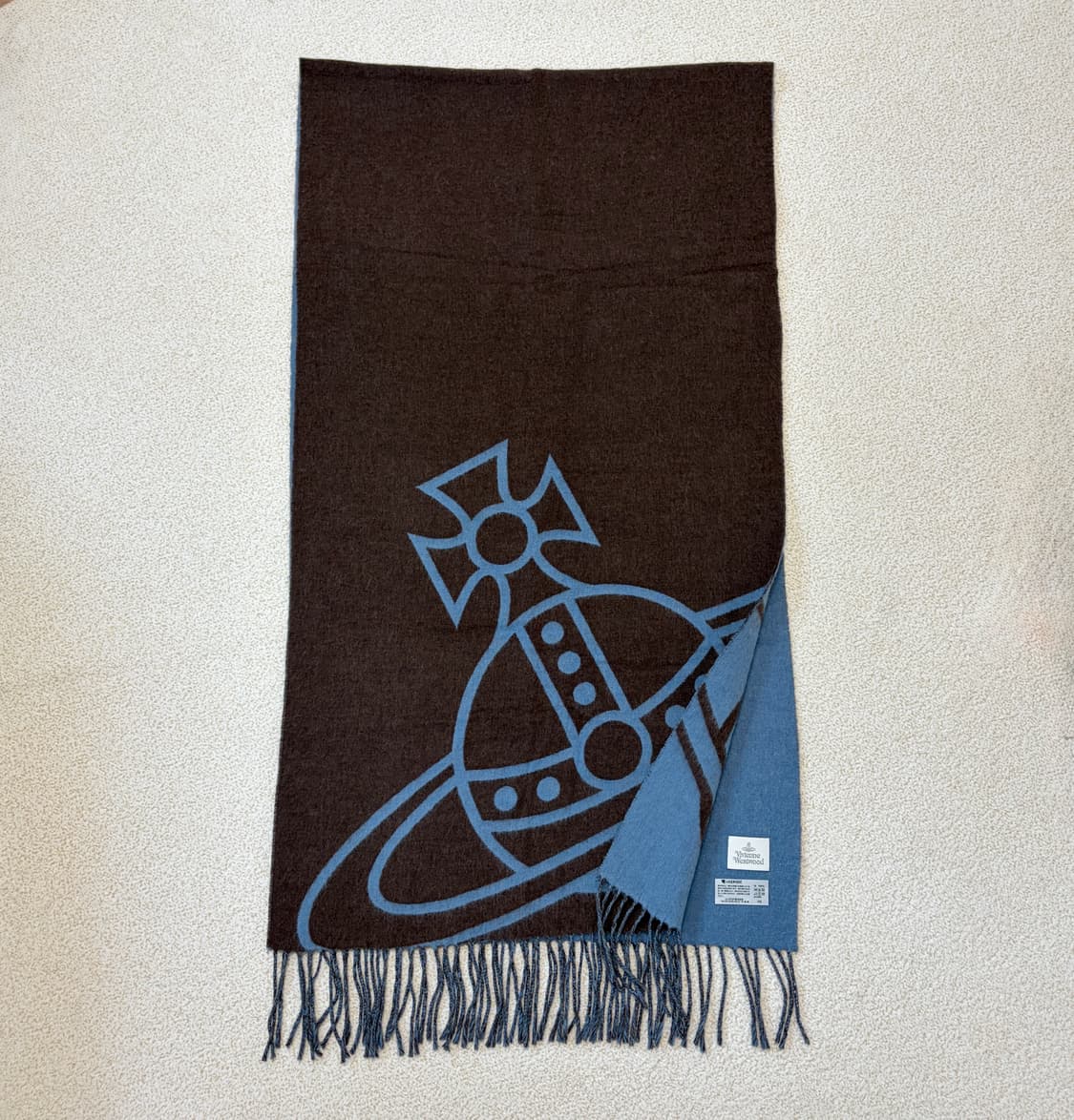 비비안웨스트우드 리버시블 빅로고 머플러 브라운 상품이미지2