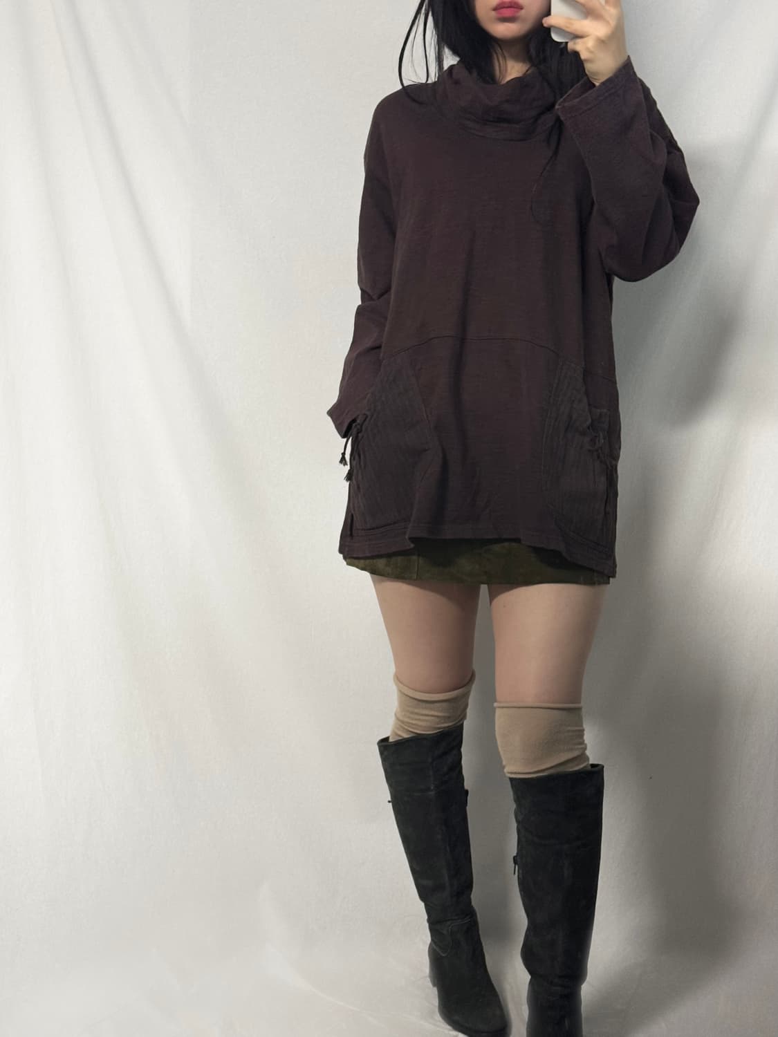 스트링 포켓 와이드 폴라넥 탑 상품이미지3