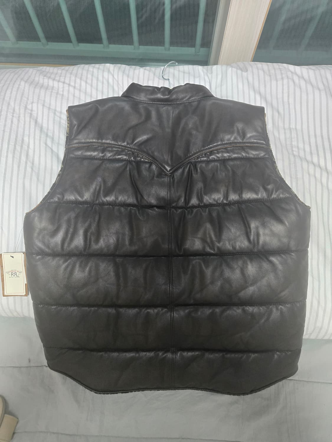 RRL 리버시블 레더 자카드 베스트 L 팔아요. 상품이미지5