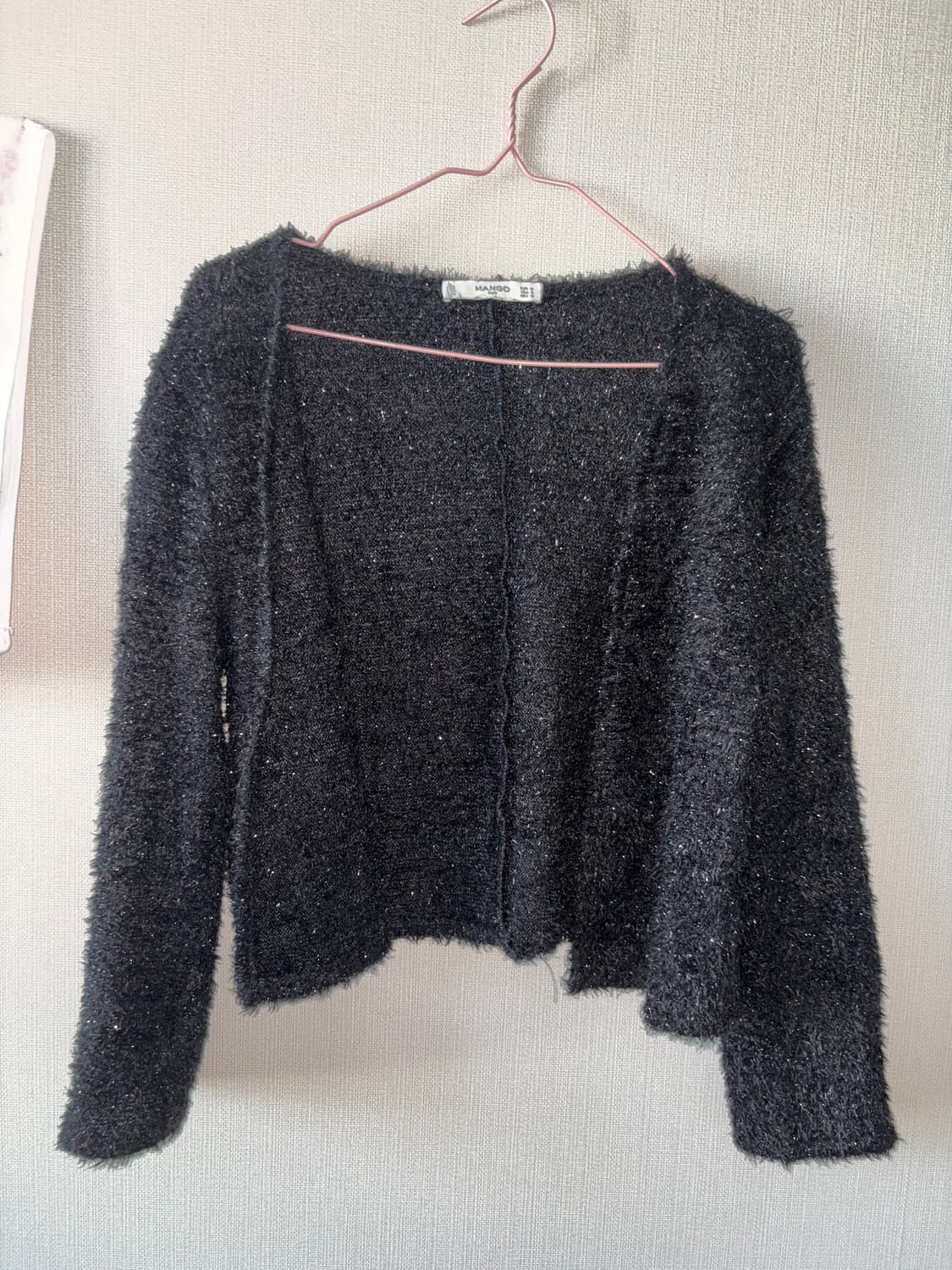 글리터 퍼 블랙 가디건 상품이미지2