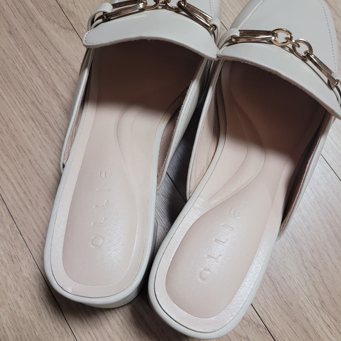 일괄2세트) 베이지 화이트 로퍼 2세트 굽6cm 상품이미지3