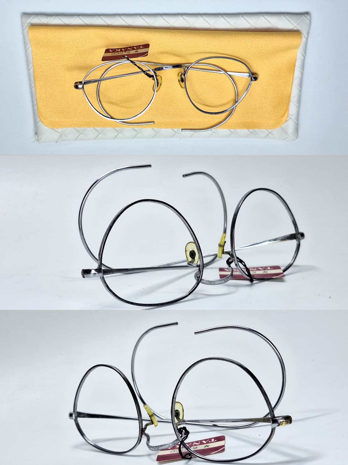 80s 일본제 빈티지 데드스톡 미사용/실버 케이블 템픅 안경테/클래식 상품이미지2
