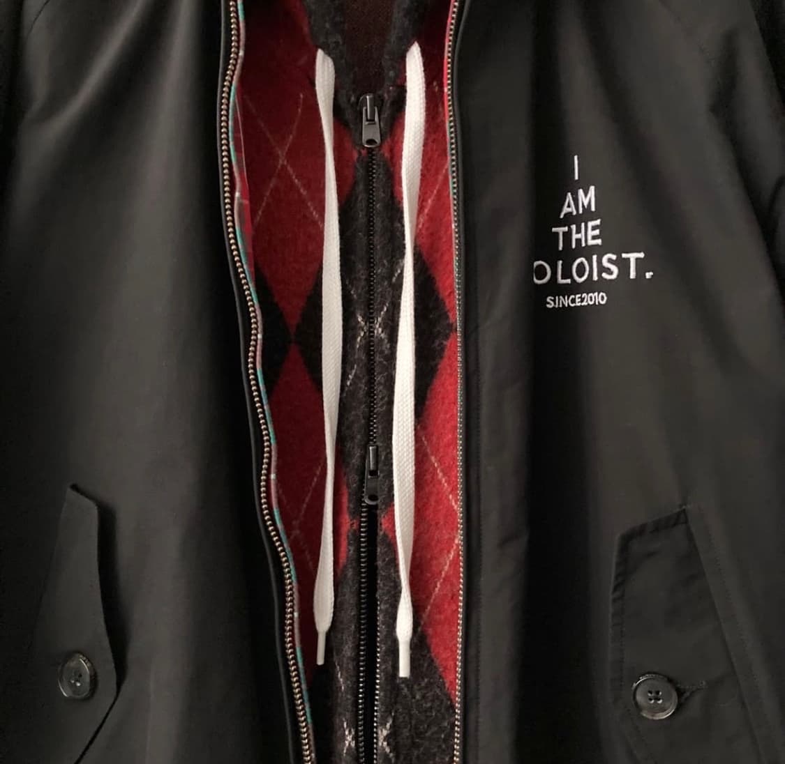 넘버나인 슬리브리스 아가일 롱 집업 상품이미지6