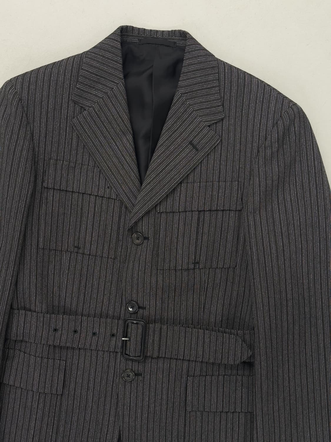 프라다 스트라이프 벨트 자켓 상품이미지2