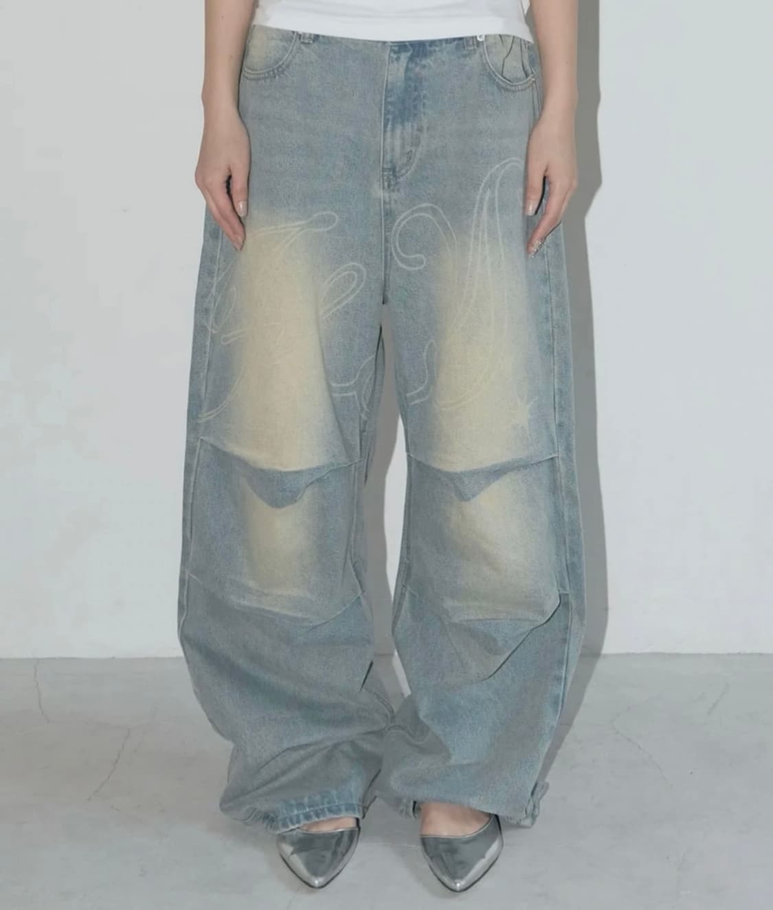 팬시클럽 엔젤 빈티지 워싱 핀턱팬츠 상품이미지1