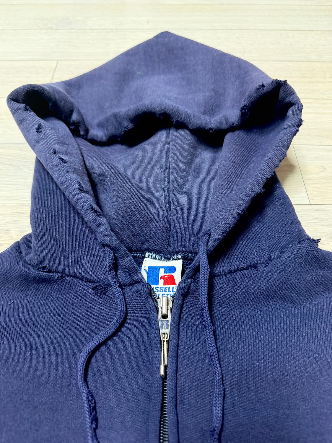 러셀 네이비 디스트레드 후드집업 / USA 생산 / L 상품이미지3