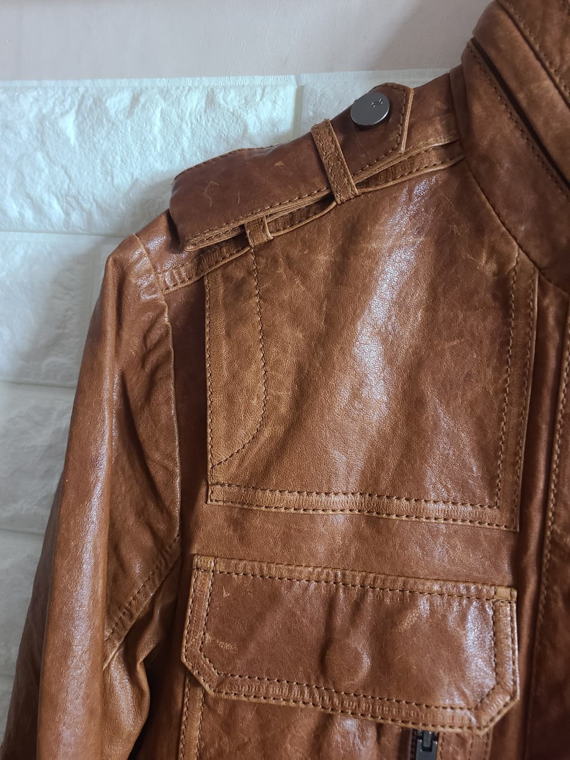 Mind Bridge 갈색 양가죽 자켓 95 상품이미지3