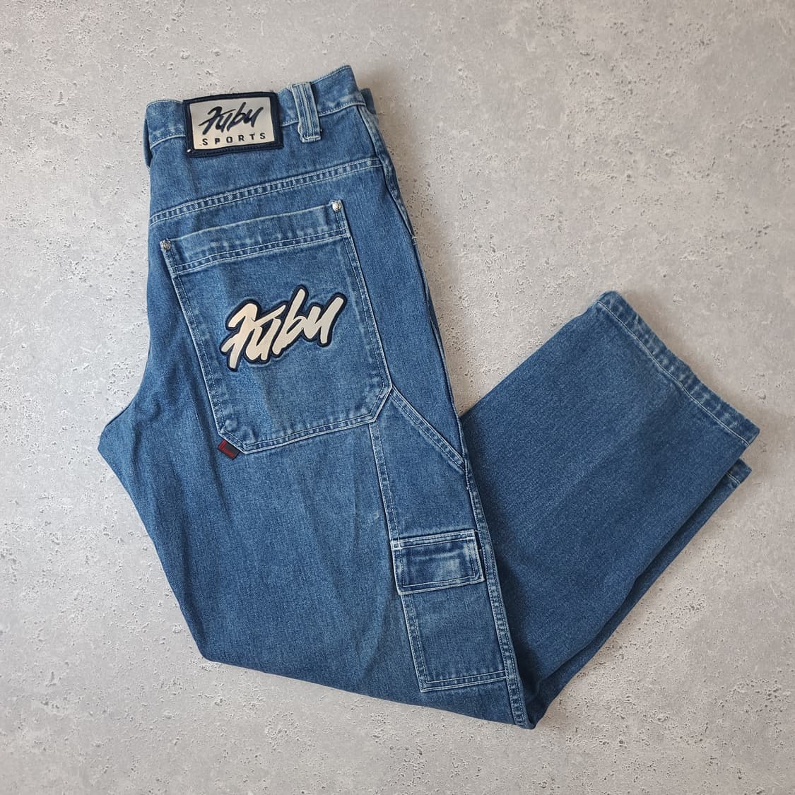 빈티지 Fubu 더 콜렉션 리플렉팅 로고 배기 데님 카펜터팬츠 상품이미지3