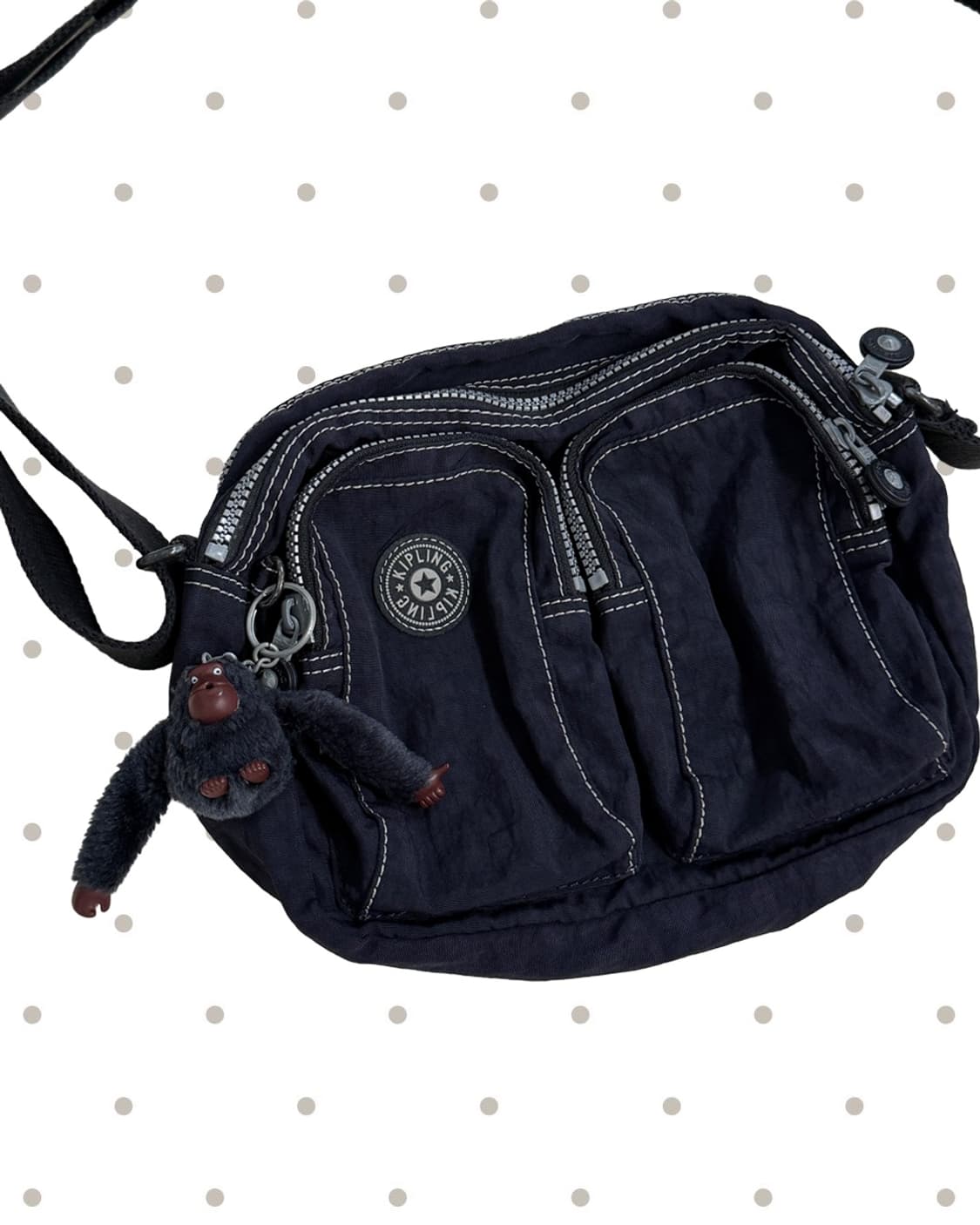 Kipling 투포켓 유니크 네이비 크로스백 상품이미지1