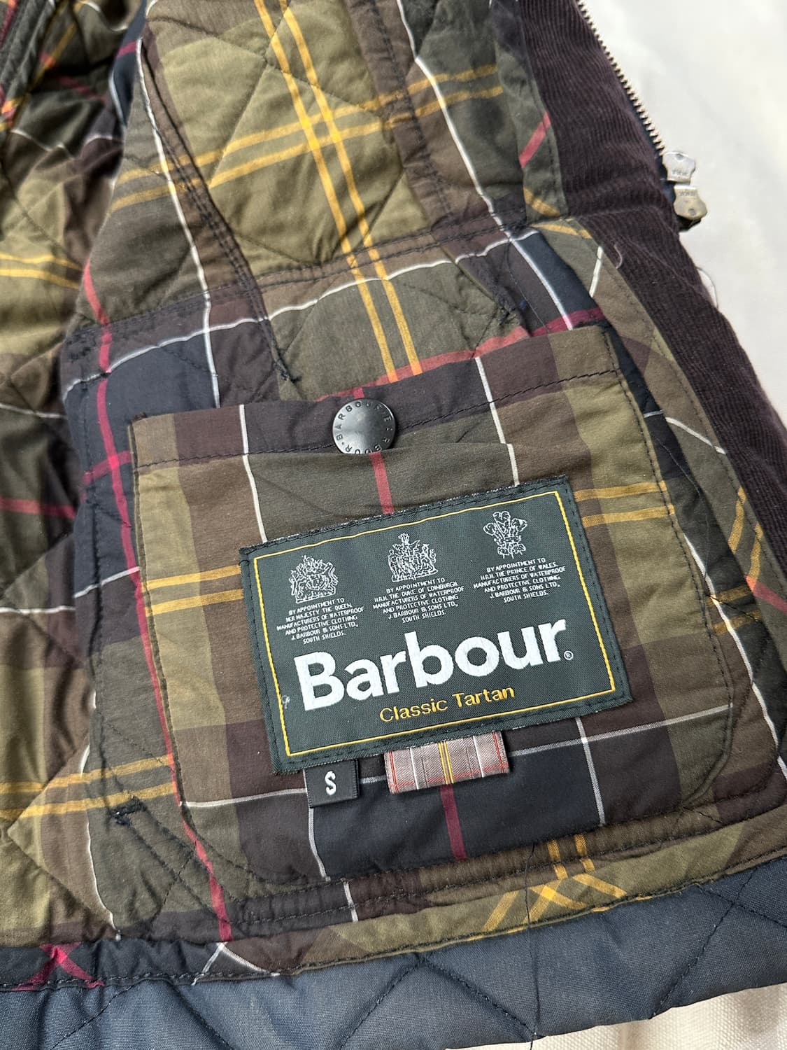 바버 네이비 왁스 퀼팅 자켓 여성 S 상품이미지6