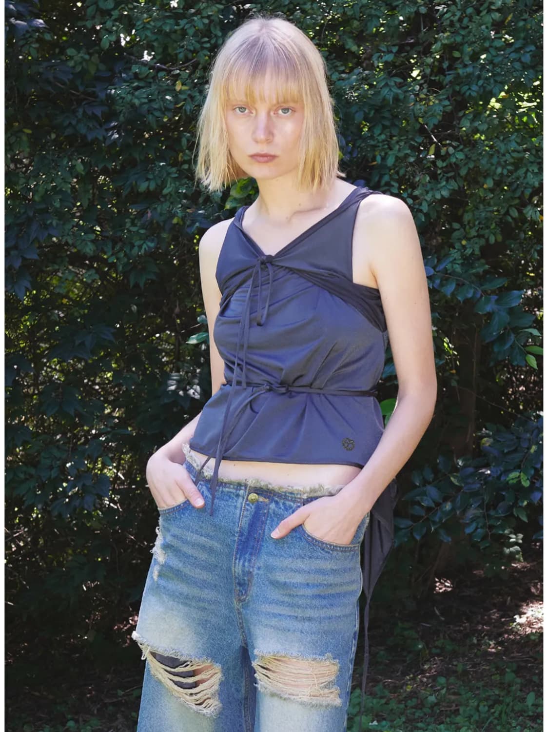 오픈와이와이 스트링 멀티 웨이 블라우스 상품이미지1