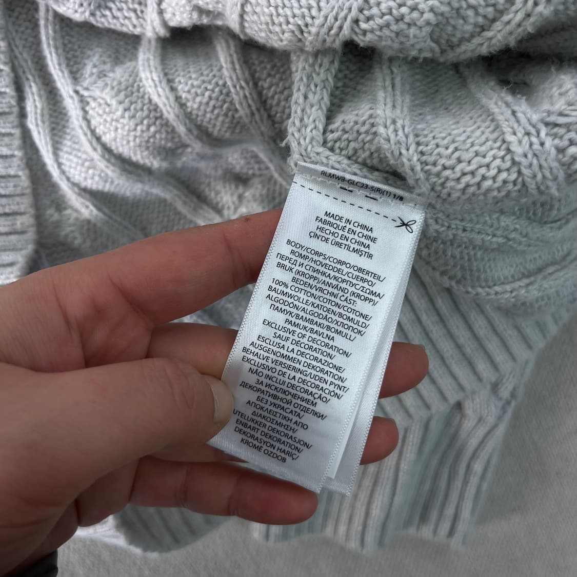 105 폴로랄프로렌 신형라벨 그레이 꽈배기 니트 상품이미지5