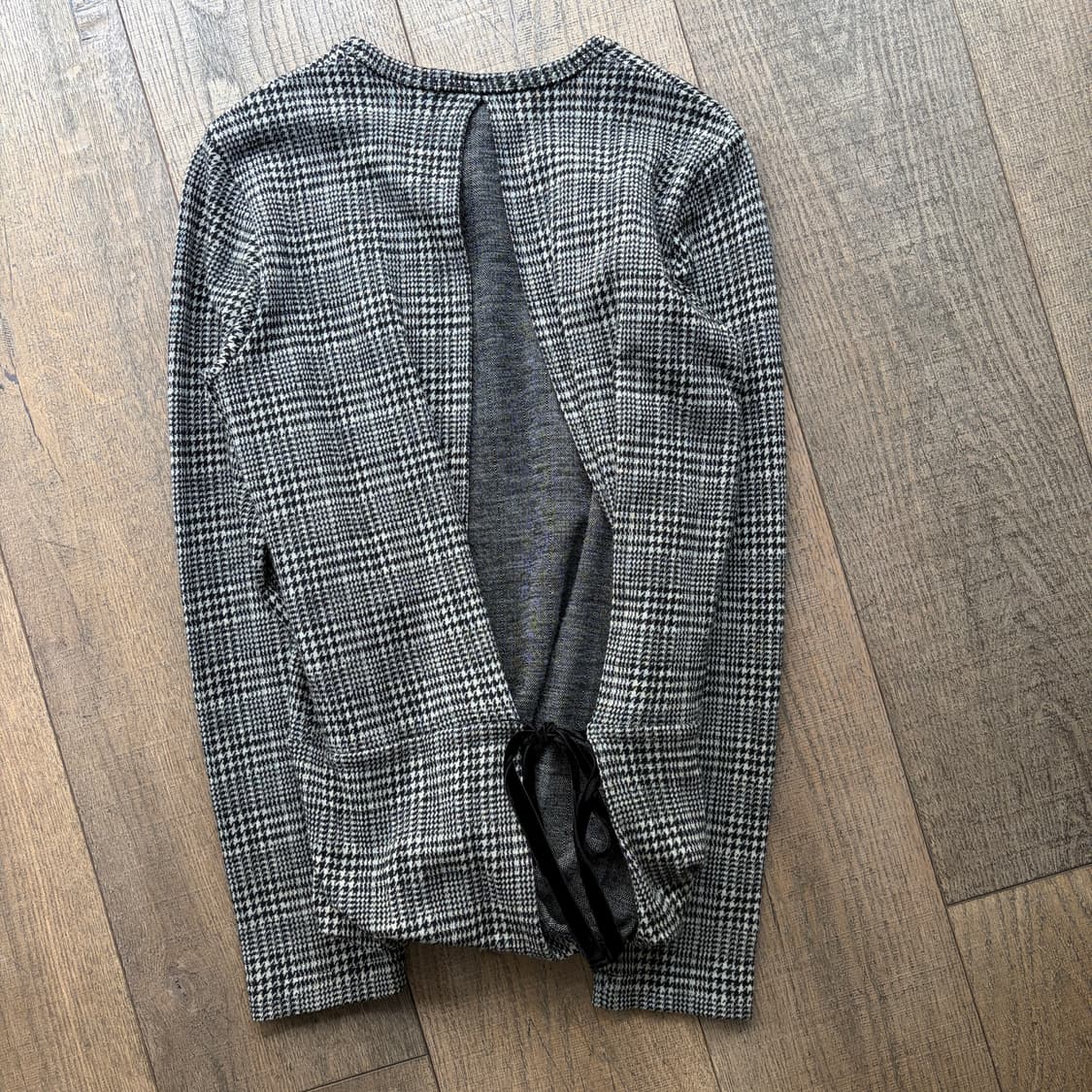 Houndtooth Shirring Transformed Blouse 상품이미지2