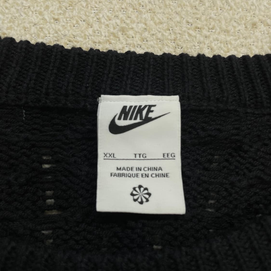 나이키 빅 스우시 케이블 니트 스웨터 블랙 상품이미지3