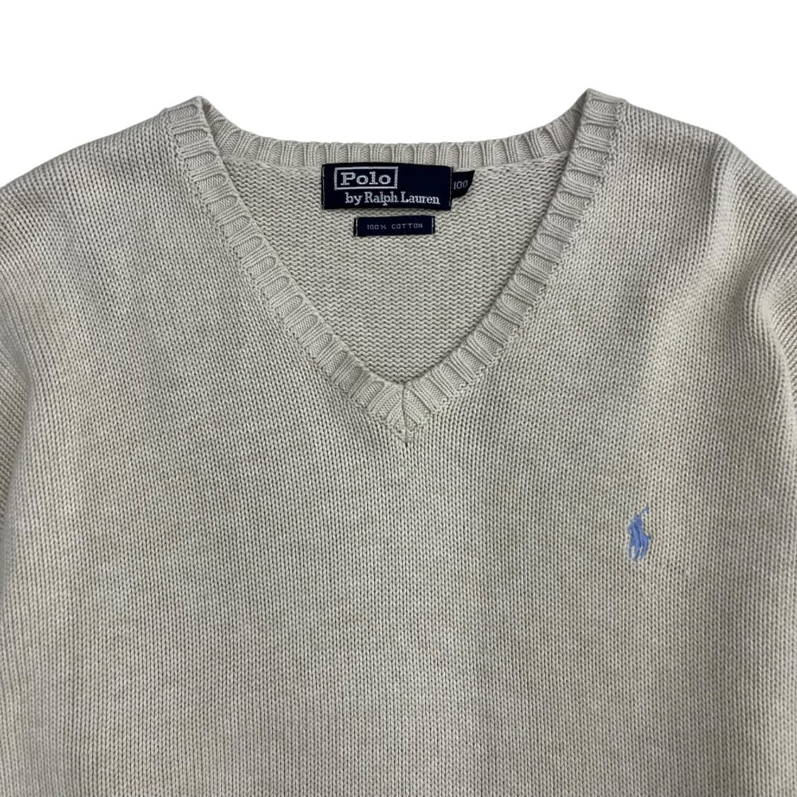 폴로 랄프로렌 베이비블루포니 베이지 브이니트 100 상품이미지4