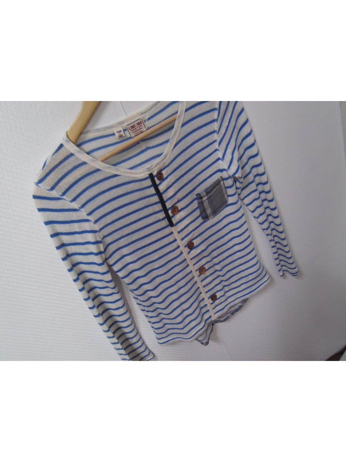 blue stripe flower button cardigan 상품이미지3