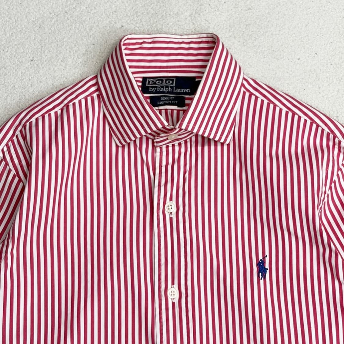 POLO 레드 스트라이프 와이드카라 셔츠 37-78 상품이미지3