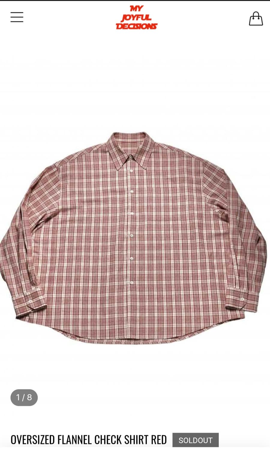 MJD flannel check shirt red M 상품이미지1