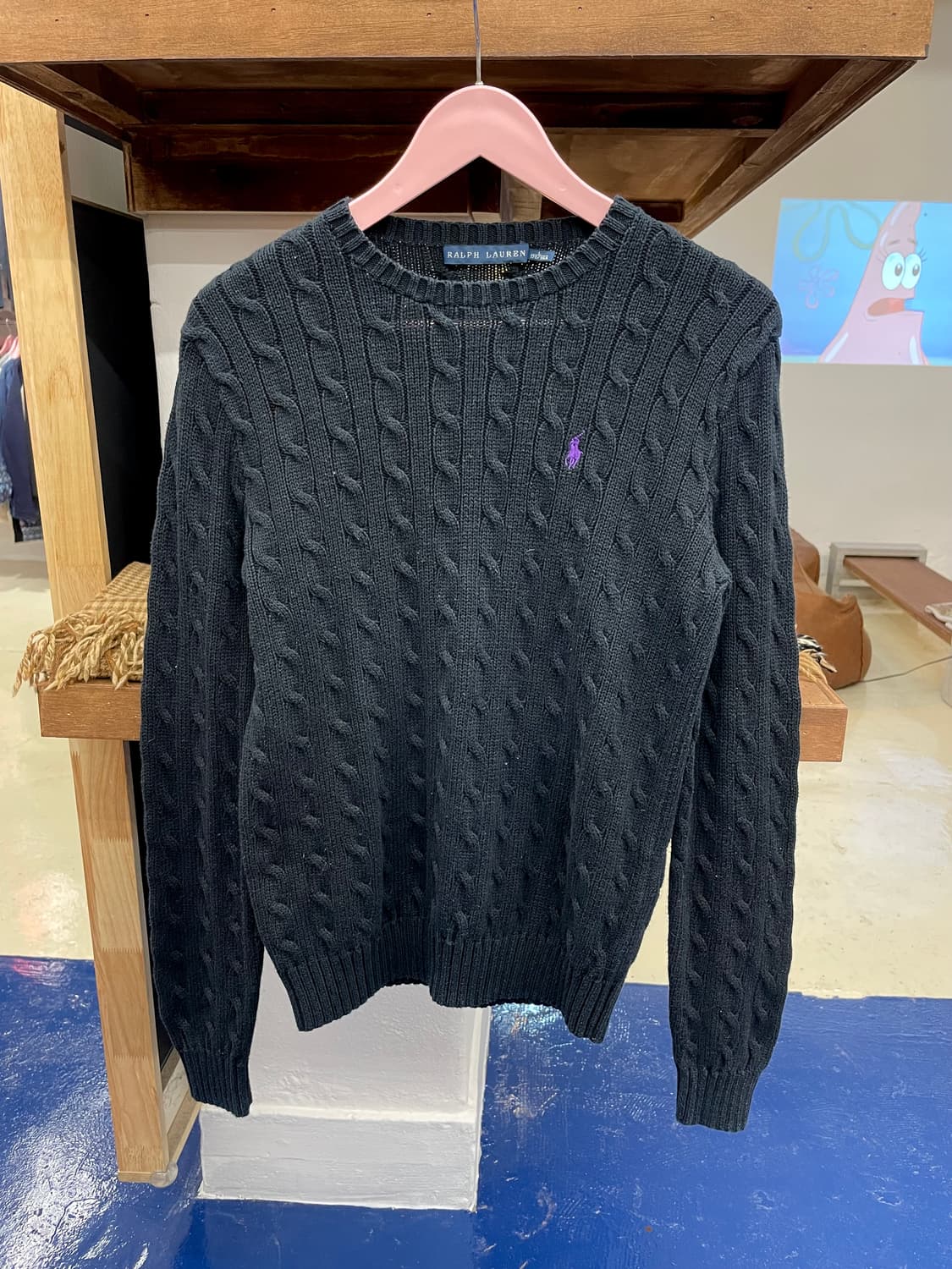 PRL 폴로 랄프로렌 라운드넥 꽈배기 니트 상품이미지3