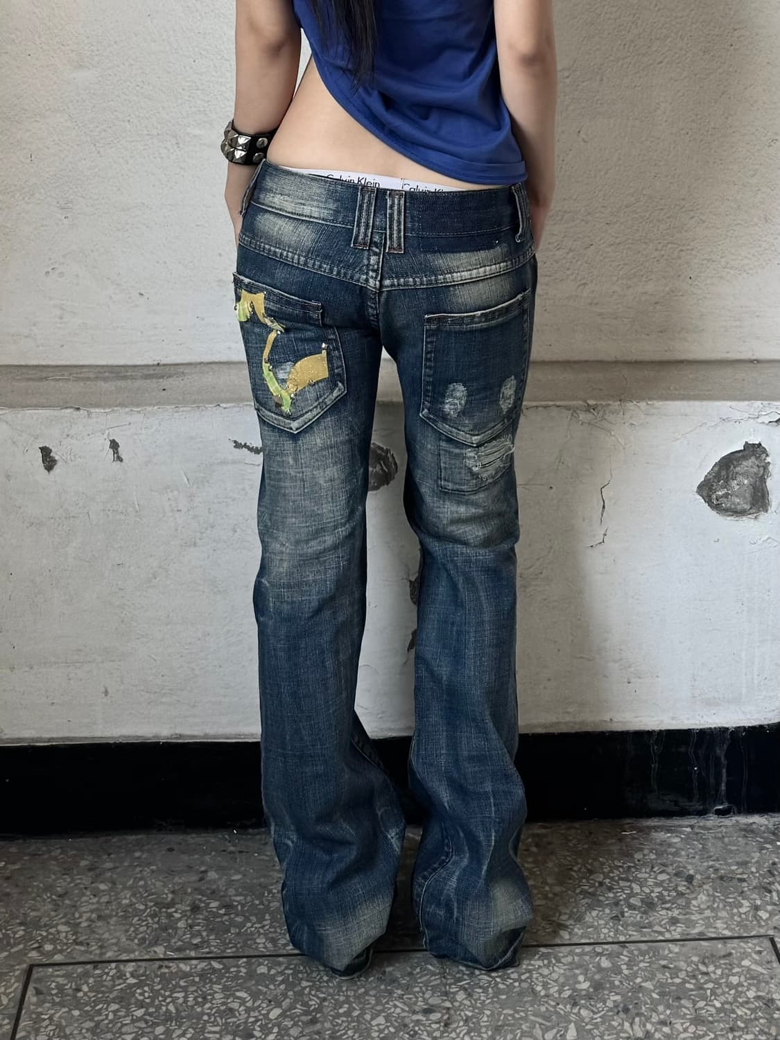 Stud distressed pants 상품이미지2
