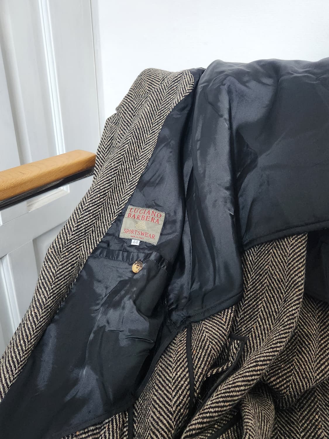 루치아노 바르베라 울 헤링본 발마칸 코트(ITALYmade) 상품이미지7